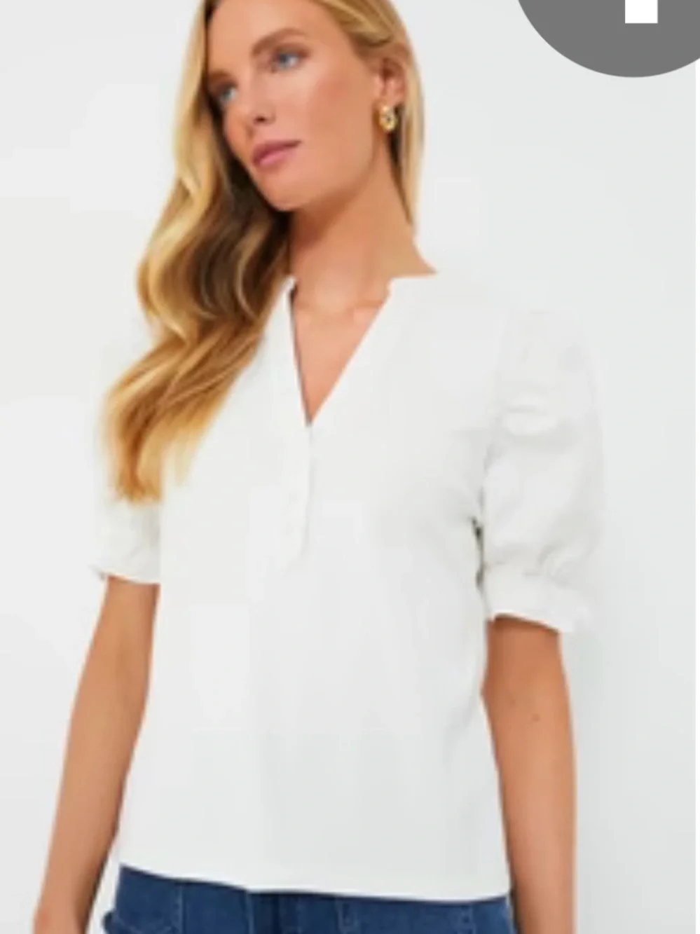 White Livia Puff Sleeve Top